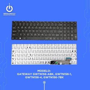 Teclado para Laptop Gateway GWTN156-ABK, GWTN156-1, GWTN156-4, GWTN156-7BK.