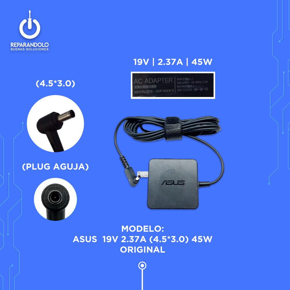 Cargador Asus 19V 2.37A original 45W punta 4.5x3.0