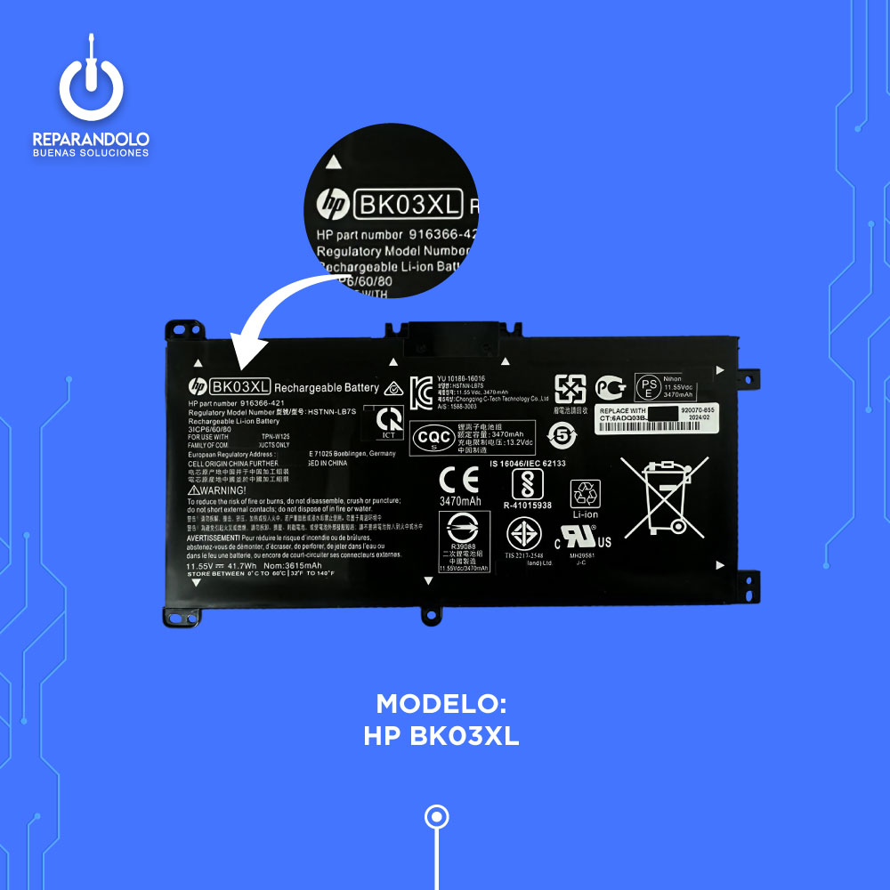 Batería HP BK03XL Original Interna | Pavilion x360 14