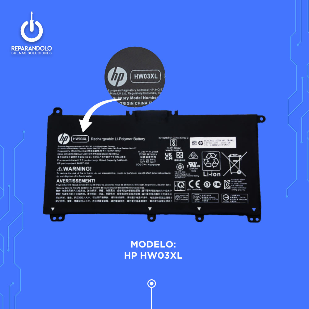 Batería HP HW03XL Original Interna | 41.04 Wh