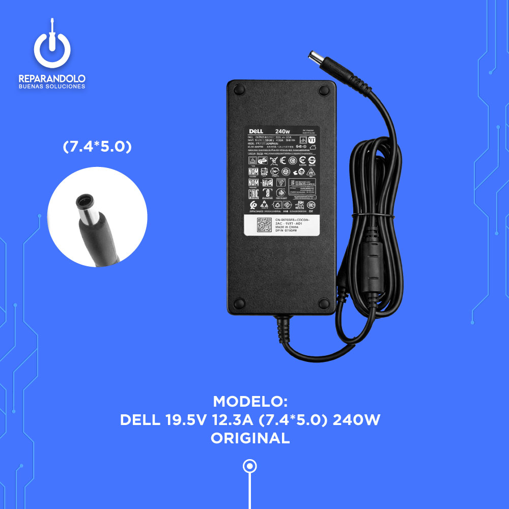 Cargador Dell 19.5V 12.3A 240W original punta gruesa