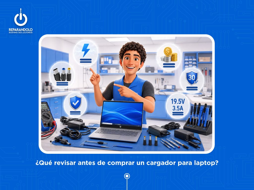 Datos para comprobar si un cargador es compatible con una laptop