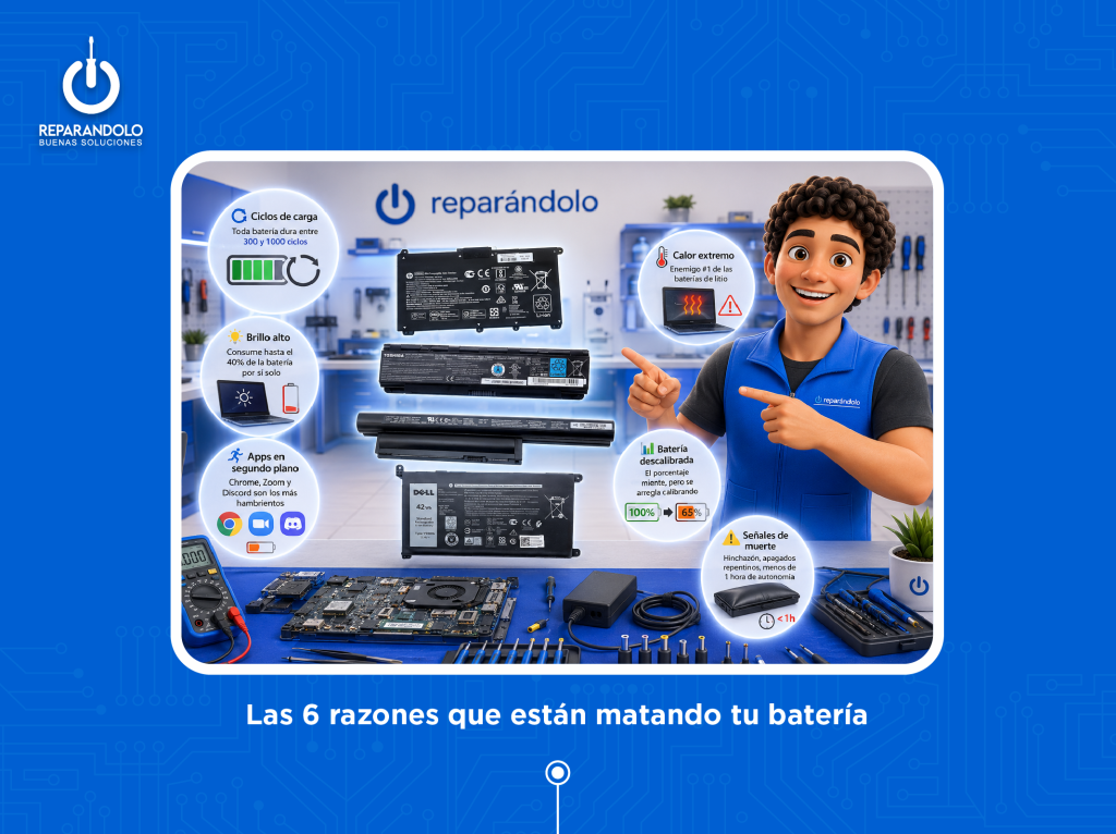 Causas por las que la batería de una laptop dura poco