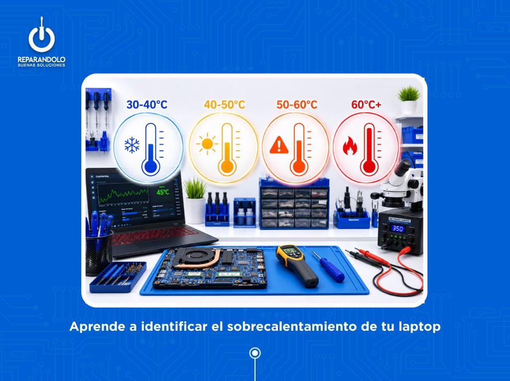 Temperatura normal y peligrosa de una batería de laptop