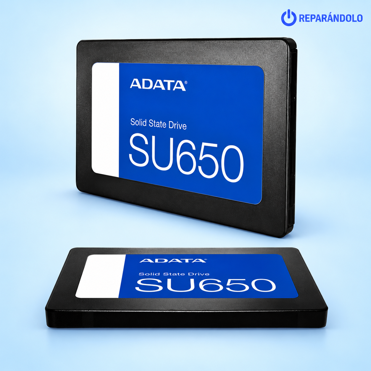SSD ADATA SU650 256 GB SATA 2.5 pulgadas vista frontal y lateral