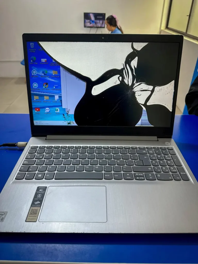 Lenovo IdeaPad 3 15IML05 con pantalla rota tras una caída